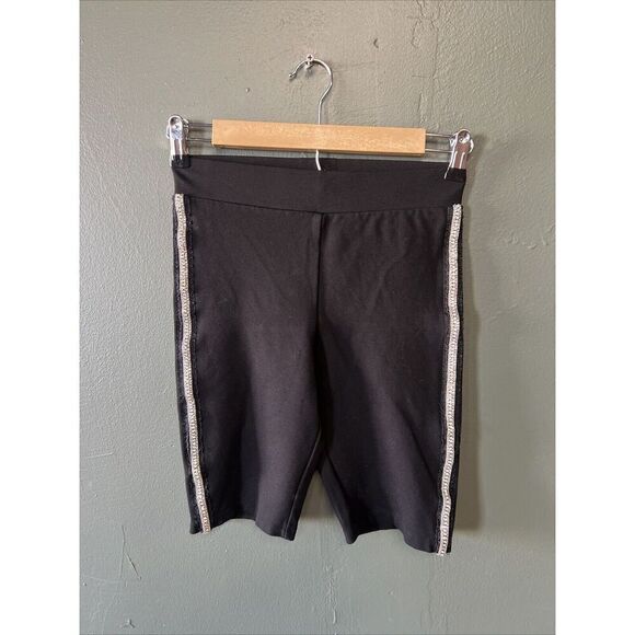 Zara Womens Embellished Biker Shorts Black Small - Picture 1 of 4